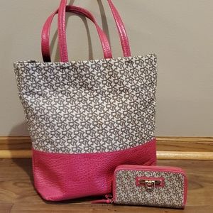 DKNY Large Chino Town & Country Tote with Wallet